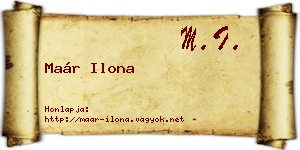 Maár Ilona névjegykártya